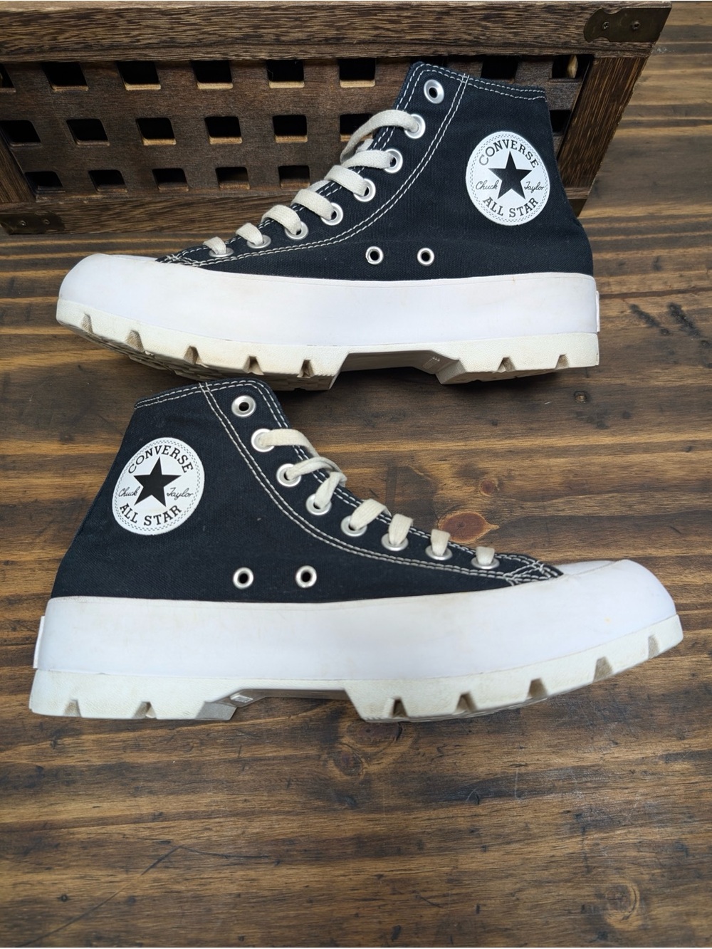 Converse Chuck Taylor Lugged High Top Sneakers - Black & White